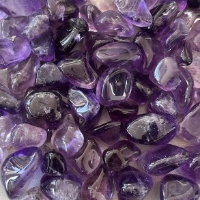 Ametyst krystal lommesten 2-3 cm � �gte og poleret sten