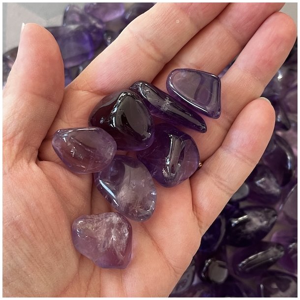 Ametyst lommesten ekstra, M�l 2 - 3 cm