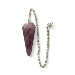 Ametyst pendul med bjergkrystalkugle og slvkde 21x3,8x2 cm  spirituelt vrktj