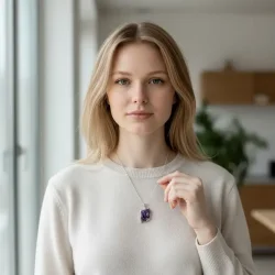 Smukke nikkelfri druzy ametyst vedhng  Ca. 2,5 cm