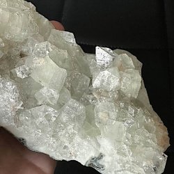 Apophyllit med Stilbit p� Chalcedon 674 g - Unika Krystal fra Indien
