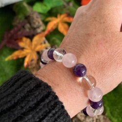 Krystal armb�nd | Golden triangel | 8 mm perler | M�l 16 - 20 cm