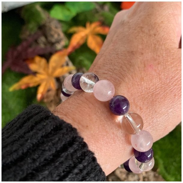 Krystal armbnd | Golden triangel | 8 mm perler | Ml 16 - 20 cm