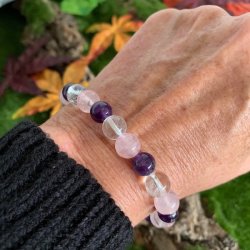 Krystal armb�nd | Golden triangel | 8 mm perler | M�l 16 - 20 cm