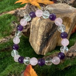 Krystal armbnd | Golden triangel | 8 mm perler | Ml 16 - 20 cm