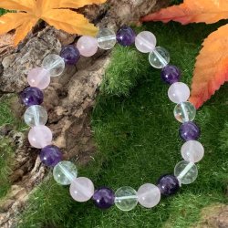 Krystal armbnd | Golden triangel | 8 mm perler | Ml 16 - 20 cm