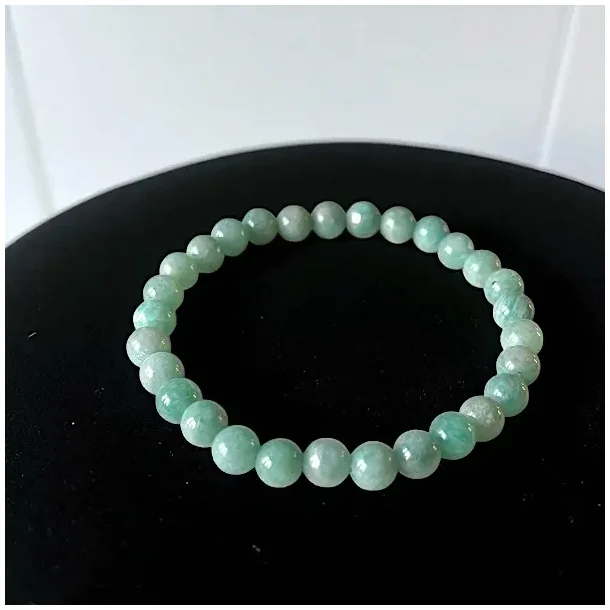 Amazonit krystalarmbnd  7 mm perler | Sttter sandhed, ro &amp; balance