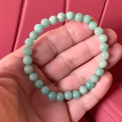 Amazonit krystalarmbnd  7 mm perler | Sttter sandhed, ro &amp; balance