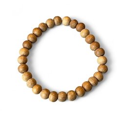 Elastisk Armbnd i Sandeltr  8 mm Perler, Passer til Hndled 16-18 cm