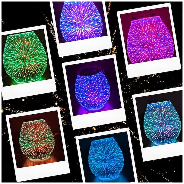 Aroma Lampe Diffuser m. farveskift og Beroligende Effekt