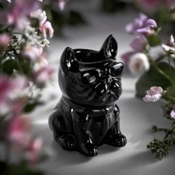 Aromalampe designet som fransk bulldog - 15 x 10,5 cm