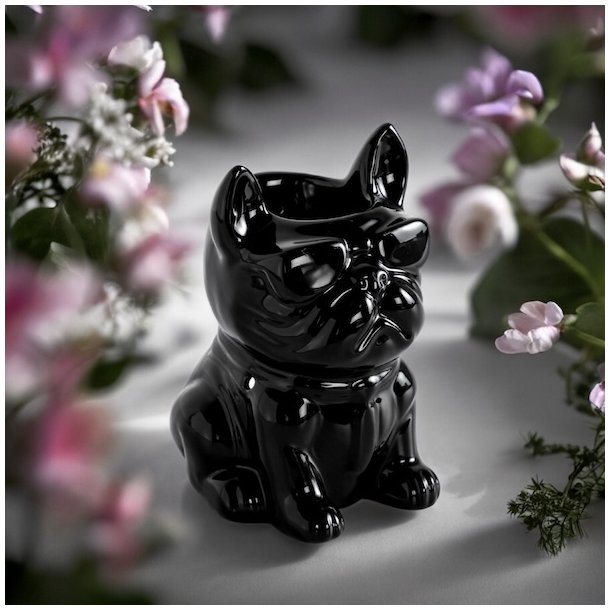 Aromalampe designet som fransk bulldog - 15 x 10,5 cm