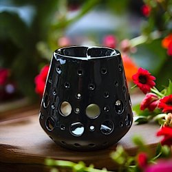 LOOB Aromalampe i Sort Keramik � 9x9 cm