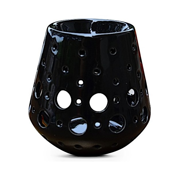 LOOB Aromalampe i Sort Keramik � 9x9 cm
