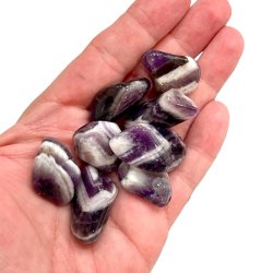 Bnd ametyst lommesten, Ml 2 - 3 cm