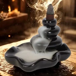 Sort Backflow rgelsesholder i dam-design 12x9,5x8 cm til backflow rgelseskegler