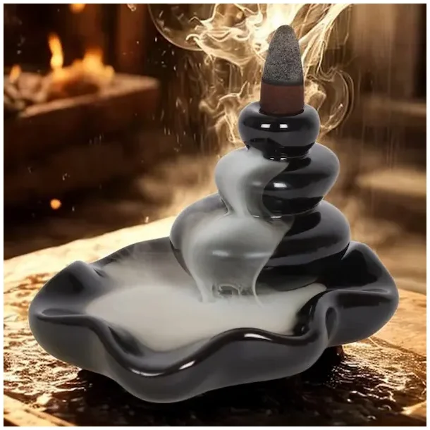 Sort Backflow rgelsesholder i dam-design 12x9,5x8 cm til backflow rgelseskegler