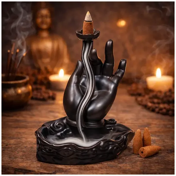 Backflow r�gelsesholder - h�nd med lotusblomst