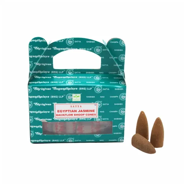 Satya Egyptisk Jasmin Backflow Rgelseskegler 24 stk til Aroma &amp; Meditation