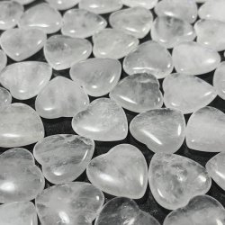 Bjergkrystal hjerter,  M�l 2 x 2 x 0,6 cm
