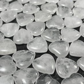 Bjergkrystal hjerter,  Ml 2 x 2 x 0,6 cm