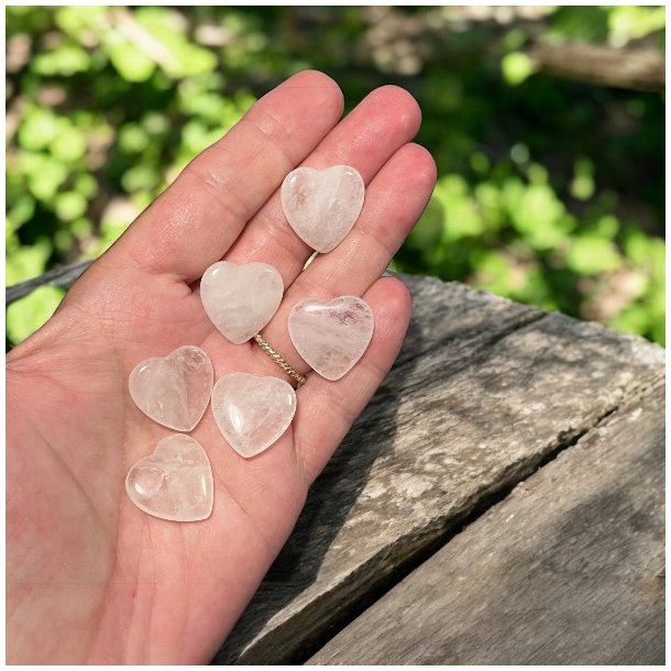 Bjergkrystal hjerter,  Ml 2 x 2 x 0,6 cm