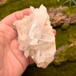 Smuk bjergkrystalklynge 8,3 x 6,8 cm - eksklusiv klar krystal af hj kvalitet 145g