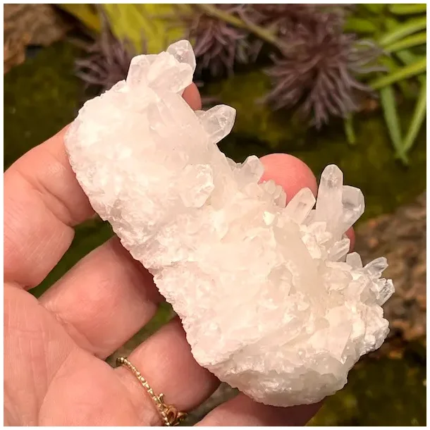 Smuk bjergkrystalklynge 8 x 4 cm - eksklusiv klar krystal af hj kvalitet 119 g