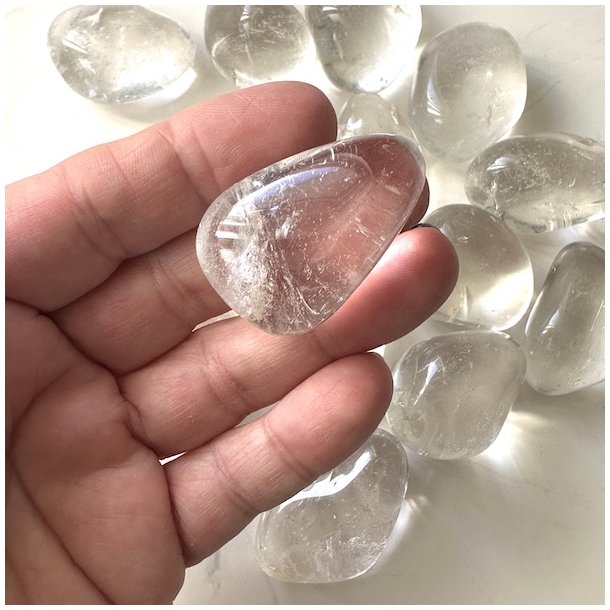 Bjergkrystal XL lommesten,  M�l 3 - 4 cm 