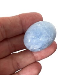 Lommesten i bl calcit ovale,  Ml imellem 2,5 - 3 cm