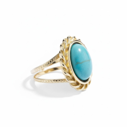 Elegant forgyldt ring med bl� howlit � spirituel ro &amp; balance