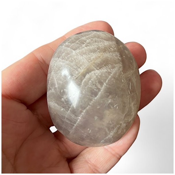 Bl� Rosenkvarts Palmstone, H�ndsten, M�l 5,6 x 4,5 cm