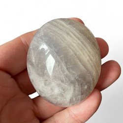 Bl� Rosenkvarts Palmstone, H�ndsten, M�l 5,5 x 4,6 cm