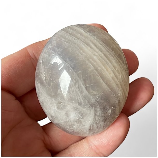 Bl� Rosenkvarts Palmstone, H�ndsten, M�l 5,5 x 4,6 cm