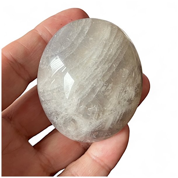 Bl� Rosenkvarts Palmstone, H�ndsten, M�l 5,5 x 4,6 cm