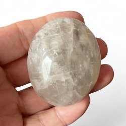 Bl� Rosenkvarts Palmstone, H�ndsten, M�l 5,3 x 4,3 cm