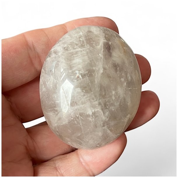 Bl� Rosenkvarts Palmstone, H�ndsten, M�l 5,3 x 4,3 cm