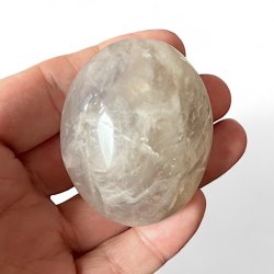 Bl� Rosenkvarts Palmstone, H�ndsten, M�l 5,3 x 4,3 cm