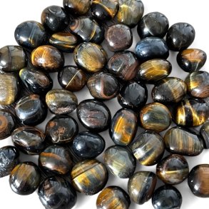 Bl Tigerje (Falkeje)  Runde sten i B-kvalitet. Strrelse: 2 - 2,5 cm