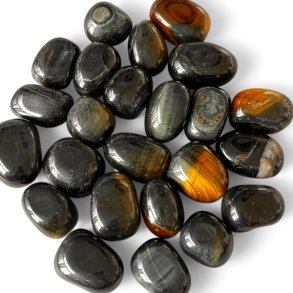 Bl Tigerje (Falkeje)  Lommesten i AA-kvalitet. Strrelse: 2,5 - 3 cm