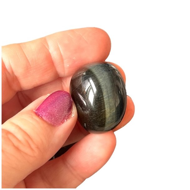 Bl Tigerje (Falkeje)  Lommesten i AA-kvalitet. Strrelse: 2,5 - 3 cm