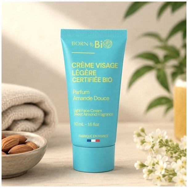Born to Bio �kologisk ansigtscreme 50 ml med s�d mandelolie og naturlige ingredienser