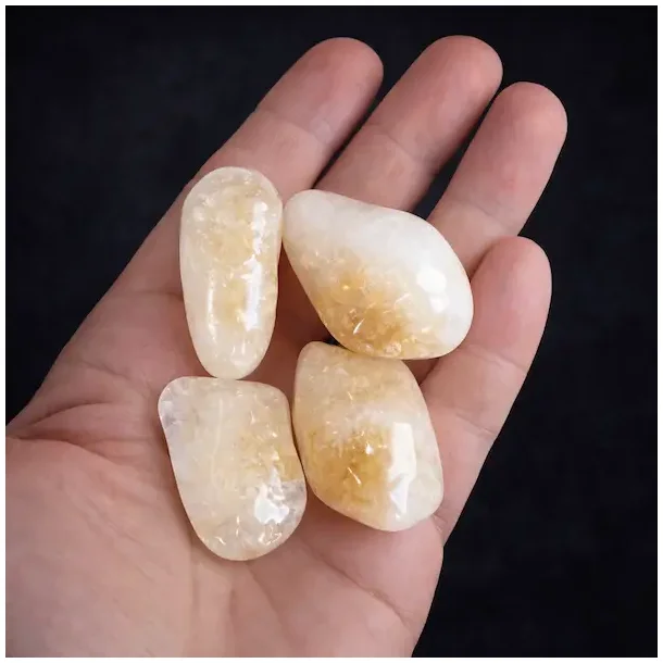 Br�ndt citrin lommesten,  M�l ca. 3 cm