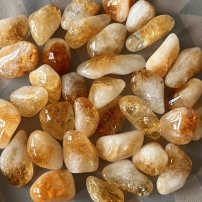 Brndt citrin lommesten,  Ml ca. 3-3,5 cm