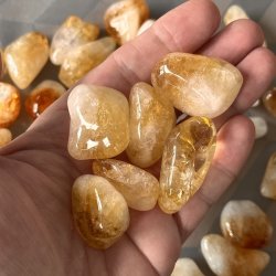 Brndt citrin lommesten,  Ml ca. 3-3,5 cm