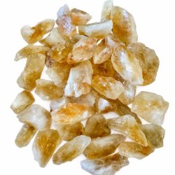 R� br�ndt citrin 3-5 cm � Gyldne krystaller