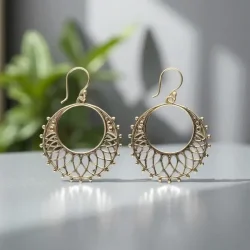 Nikkelfri bronzereringe i boheme stil  spirituelle reringe 3,7 cm i varme toner