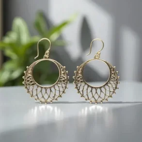 Nikkelfri bronzereringe i boheme stil  spirituelle reringe 3,7 cm i varme toner