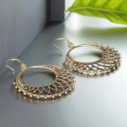 Nikkelfri bronzereringe i boheme stil  spirituelle reringe 3,7 cm i varme toner