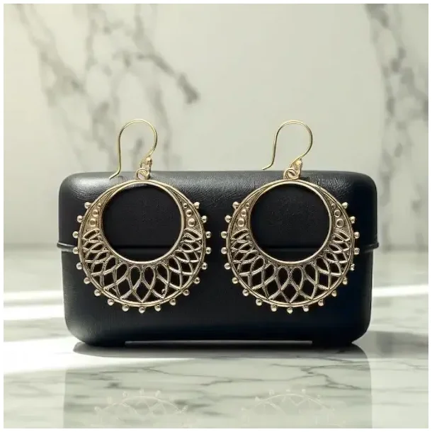 Nikkelfri bronzereringe i boheme stil  spirituelle reringe 3,7 cm i varme toner